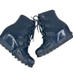Sorel Joan of Arctic Wedge Rain Boots Waterproof Blue Glossy 9.5 Photo 5