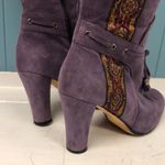 Taryn Rose  purple suede‎ brocade heeled boots women’s size 38 7.5 witchy costume Photo 6