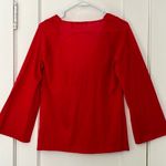 525 America  cashmere blend sweater size medium cherry red cowl neck wide sleeve Photo 3
