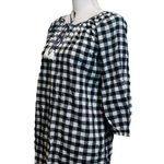J.Crew  Gingham Black White Key Hole Long Line Shirt Dress Small Photo 3