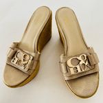 Coach gold tone wedge sandals. 6.5B Photo 1