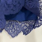 For Love & Lemons  Midnight Blue Lace Mini Skirt Size Small Photo 2