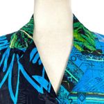 Chico's  Oriental Art-to-Wear Patchwork Silk Linen Blazer Jacket Turquoise SZ 4 Photo 9