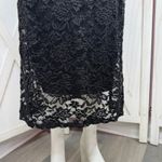 Bebe Y2k Black Lace Scoop Neck Sheath Bodycon Slip Maxi Dress XS Party Cocktail Photo 5