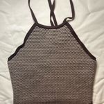 Abercrombie & Fitch Cropped Sweater Halter tank Brown White, size S Photo 0