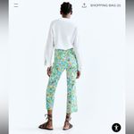 ZARA  PRINTED LINEN-BLEND MINI FLARE TROUSERS Photo 1