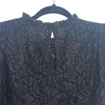 1. State Black Allover Lace Lined High Neck Puff Sleeve Top Photo 6