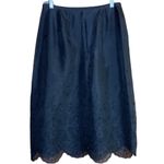 Ann Taylor Black 100% Silk Skirt w/ Black Beads Sewn into Lower Area of Skirt Photo 3