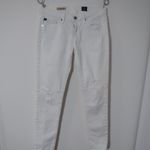 AG Adriano Goldschmied AG The Stevie Ankle Slim Straight Distressed White Jeans 26R Photo 1