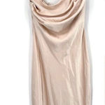 Billy J Josephina Dress Cowl One Shoulder Spaghetti Strap Champagne Slip Size 8 Photo 1