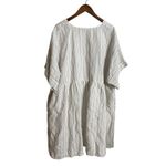 Madewell Plus Linen-Blend V-Neck Dolman-Sleeve Mini Dress in Stripe Womans 3X Photo 1