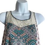 Hem & Thread  Women Top S Multicolor Crochet Inlet Mixed Boho Pattern Festival‎ Photo 9