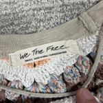 Free People We The  Spring Bound Top Womens Small Crochet Paneled Shirt Beige Photo 2