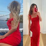 Mara Hoffman  Sloan Popcorn Midi Dress Red Sz XXS Photo 2