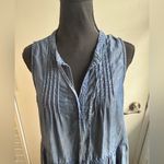 Tommy Bahama  Tencel Lyocel Chambray Split Neck‎ Cover Up Dress medium boho Photo 2
