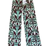 ZARA  Printed mid-rise straight leg Front zip Pants Size XS Brown Green Cream NWT Photo 0