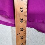 CAbi Purple Sheer Long Sleeve Button Down Shirt Womens L Classic Preppy Parisian Photo 3