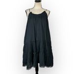 Treasure & Bond  Swing Dress Women's Medium Black  Cotton Blend Tiered Sleeveless Photo 1