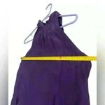 Lola & Sophie Silk Blend Mock Neck Halter Tie Purple Blouse Top Mini Dress XS Photo 8