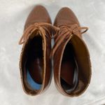 Etienne Aigner Brown Leather Ankle Boots Womens 7.5 Lace Up Combat Booties-flaw Photo 6