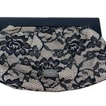 Nine West  Black Floral Lace Clutch With Wood Handles Photo 0