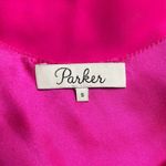 Parker  Small Hot Pink 100% Silk Tank Top Tie Straps Sheer Panels Scoop Neck NWOT Photo 7