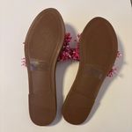 Avanti  Pink Fringe Slip On Slide Flat Sandals Vegan Faux Leather Womens US 10 Photo 3