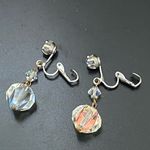 Vintage Unsigned Laguna Faceted AB Crystal Aurora Borealis Drop Earrings 10g White Photo 7