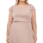 Womens midi Dress blush Pink 1X flutter sleeves MSK Photo 3