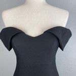 Bardot Womens Ruffle Off Shoulder Body Con Cocktail Dress 4 Black Snake Textured Photo 1