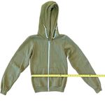 American Apparel Woman Hoodie Zip XS Khaki Green Flex Fleece Collection Pocket Photo 8