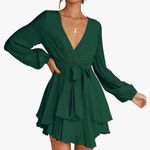 Emerold long sleeve dress Deep V Photo 3