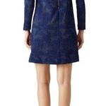 Hunter Bell  Polly Dress Blue Textured Long Sleeve Above Knee Mock Neck Size 10 Photo 1