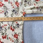 Garnet Hill Signature Eco Merino Wool Cardigan Large Cream Floral Button Front Photo 6