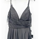 La Femme Plunge Satin Ball Gown in Black Size 4 NWT Photo 3