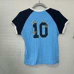 Free People NEW Ragabond Embroidered National Sport Tee Large Argentina Blue $68 Photo 3