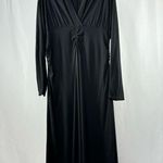 Max Mara  Abito Jersey V Neck Long Sleeve‎ Maxi Dress in Black Size Medium Photo 0