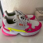 Adidas  Women's Original Falcon Sneaker, Shock Pink/Solar Yellow/White size 6 Photo 2