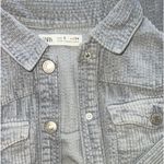 ZARA light blue corduroy ribbed Denim jacket Photo 7