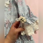 Lolita Blue and White Rococo Marie Antoinette Lace Midi Dress Size M Photo 3