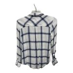 Rails  Shirt Small Hunter Plaid Flannel Button Up White Blue Coal Coastal Cozy Photo 4