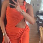 Club L Club London - Giovanna Orange Asymmetric Maxi Dress with Wrap Skirt - Size 6 *WORN ONCE* Photo 1