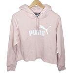 Puma powder pink relaxed fit cropped spell out logo hoodie size M Photo 1
