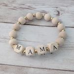 Beige "Mama" Stretch Bracelet Photo 2