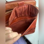 Fossil y2k Rust leather crossbody bag medium size 10x8 23.5" shoulder drop Photo 2