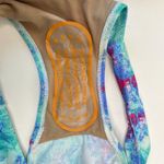 Elle NWT  1PC Swimsuit Multicolor Cubic Zirconia Floral Swimwear Size L Photo 9