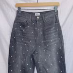 Simple Society Black Wash High Waisted Rhinestone Embellished Straight Leg Jean Photo 2