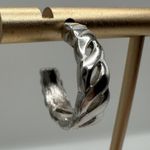 Trifari Vintage  Silver Twist Hoops Earrings Costume Fashion Photo 2