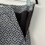 Loft |Black, Blue and White Geometric A-Line Skirt sz 8 Photo 5