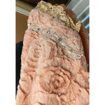 Chenille Style Faux Fur Scarf With Lace Pearl Detail Romance‎ NEW Dusty Rose #2 Pink Photo 2